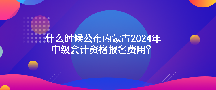 什么時候公布內(nèi)蒙古2024年中級會計資格報名費用？