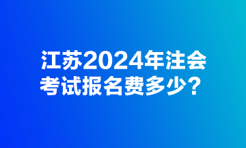 江蘇2024年注會考試報名費多少？