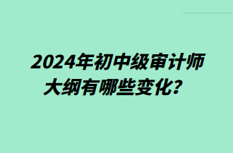 2024年初中級審計(jì)師大綱有哪些變化？