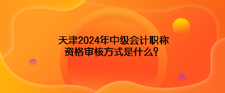 天津2024年中級(jí)會(huì)計(jì)職稱資格審核方式是什么？