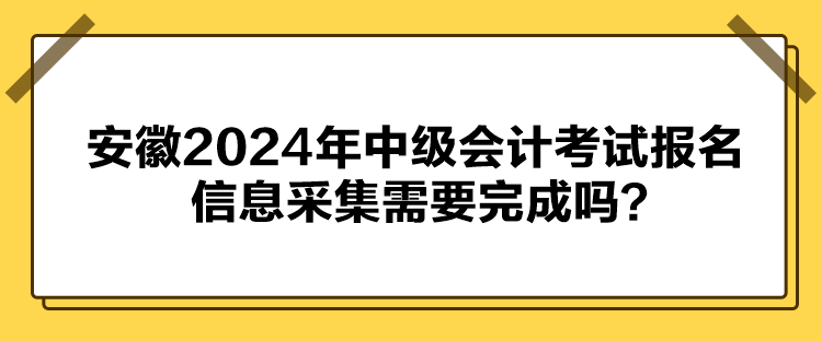 安徽2024年中級會計考試報名信息采集需要完成嗎？