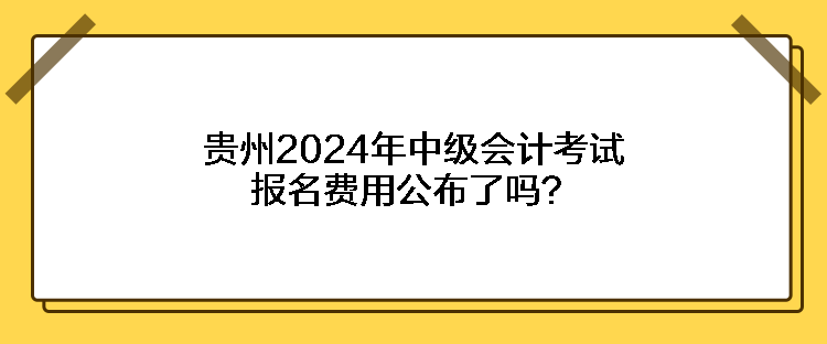 貴州2024年中級(jí)會(huì)計(jì)考試報(bào)名費(fèi)用公布了嗎？