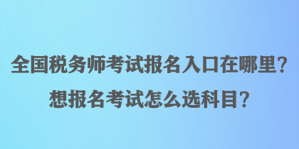 全國(guó)稅務(wù)師考試報(bào)名入口在哪里？想報(bào)名考試怎么選科目？