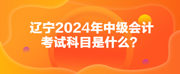 遼寧2024年中級會計考試科目是什么？