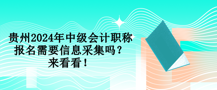 貴州2024年中級會計職稱報名需要信息采集嗎？來看看！