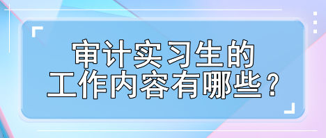 審計實習(xí)生工作內(nèi)容有哪些？