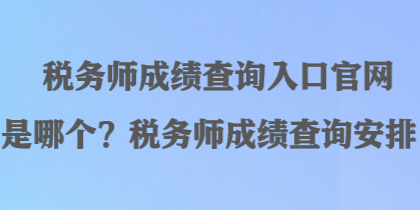 稅務(wù)師成績(jī)查詢?nèi)肟诠倬W(wǎng)是哪個(gè)？稅務(wù)師成績(jī)查詢安排