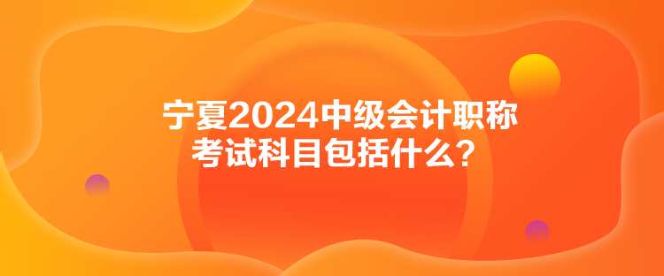 寧夏2024中級會計職稱考試科目包括什么？