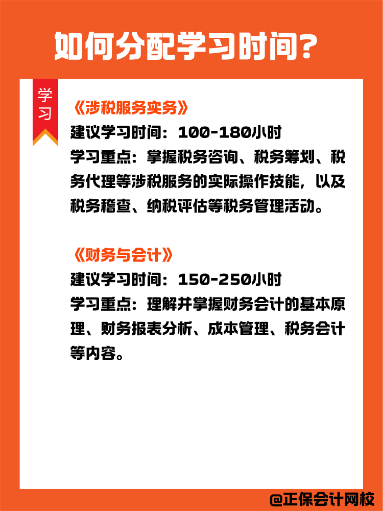  如何分配稅務師各科目的學習時間？