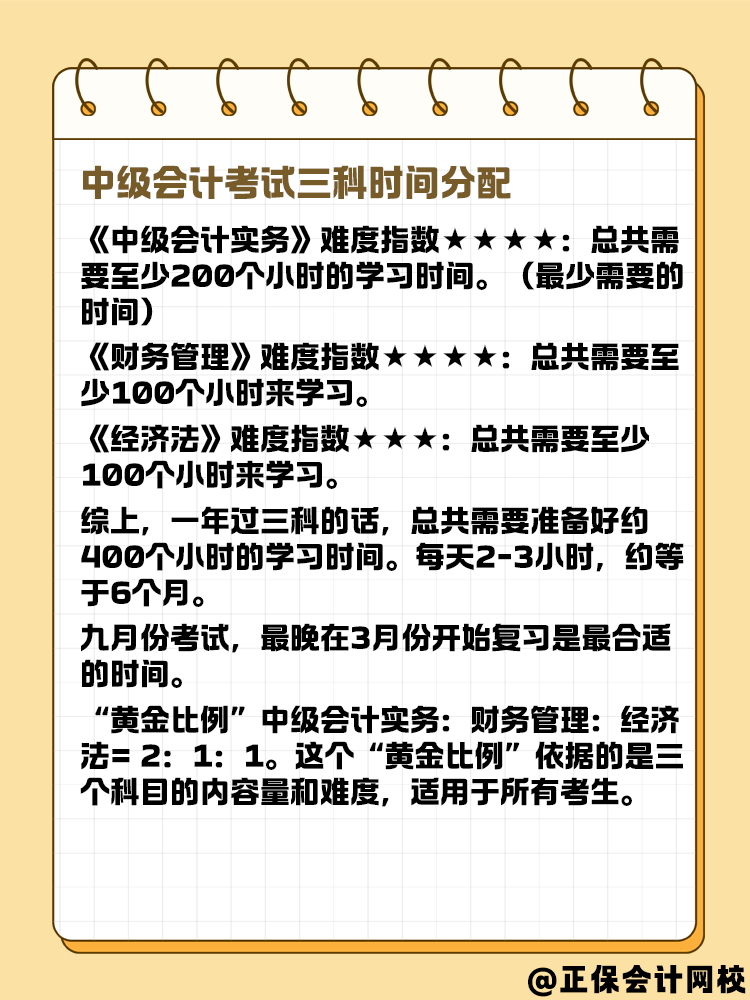 2025年中級(jí)會(huì)計(jì)考試 三科備考時(shí)間怎么分配合適？